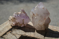 Polished Smokey Amethyst Window Quartz Crystals x 3 From Madagascar