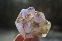 Polished Smokey Amethyst Window Quartz Crystals x 3 From Madagascar