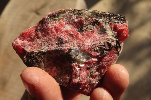 Natural Rhodonite Cobbed Specimens x 12 From Zimbabwe