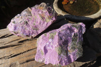 Natural Stichtite & Serpentine Specimens x 2 From Barberton, South Africa