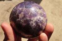 Polished Lepidolite Spheres x 3 From Madagascar