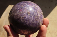 Polished Lepidolite Spheres x 3 From Madagascar