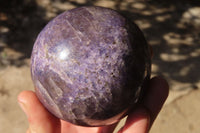 Polished Lepidolite Spheres x 3 From Madagascar