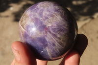 Polished Lepidolite Spheres x 3 From Madagascar