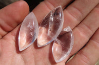 Polished Clear Quartz "Angel Tears" Pendant Pieces x 20 From Madagascar