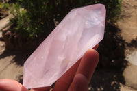 Polished Rose Quartz Crystals x 3 From Madagascar