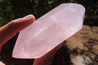 Polished Rose Quartz Crystals x 3 From Madagascar