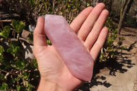 Polished Rose Quartz Crystals x 3 From Madagascar