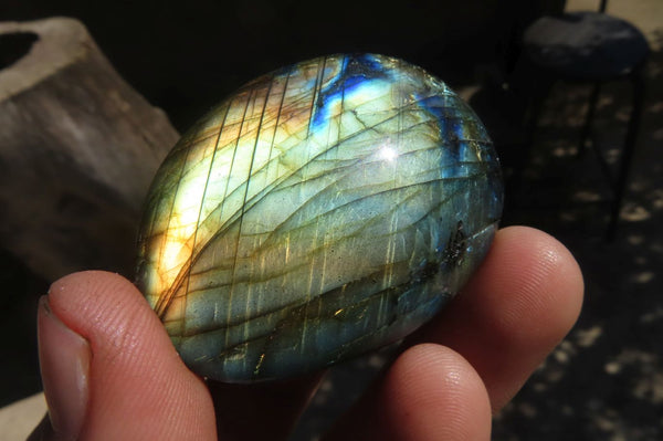 Polished Labradorite Galet / Palm Stones x 12 From Tulear, Madagascar