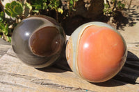 Polished Polychrome Jasper Spheres x 2 From Mahajanga, Madagascar