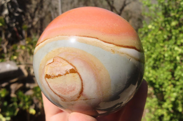 Polished Polychrome Jasper Spheres x 2 From Mahajanga, Madagascar