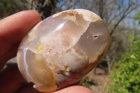 Polished Ocean Flower Agate Galet / Palm Stones x 12 From Antsahalova, Madagascar