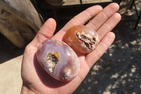 Polished Ocean Flower Agate Galet / Palm Stones x 12 From Antsahalova, Madagascar