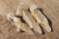 Natural Drusy Quartz Coated Calcite Pseudomorph Specimens x 35 From Alberts Mountain, Lesotho