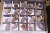 Natural Amethyst / Ametrine Spirit Quartz Single Crystals x 20 From Boekenhouthoek, South Africa