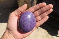 Polished Lepidolite Galet / Palm Stones x 6 From Zimbabwe