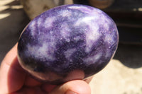 Polished Lepidolite Galet / Palm Stones x 6 From Zimbabwe