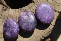 Polished Lepidolite Galet / Palm Stones x 6 From Zimbabwe