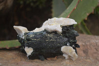 Natural Aegirine With Green Arfvedsonite and Smokey Quartz On Orthoclase x 12 From Zomba, Malawi