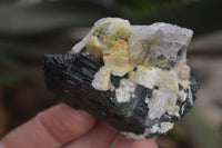 Natural Aegirine With Green Arfvedsonite and Smokey Quartz On Orthoclase x 12 From Zomba, Malawi