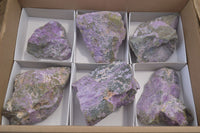 Natural Stichtite & Serpentine Specimens x 6 From Barberton, South Africa