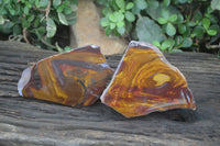 Polished On One Side Nguni Jasper Specimens x 2 From Prieska, South Africa