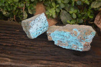 Natural Chrysocolla Dolomite Specimens x 2 From Likasi, Congo