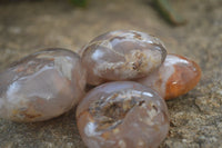 Polished Ocean Flower Agate Galet / Palm Stones x 12 From Madagascar