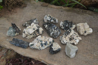 Natural Aegirine With Black Schorl Specimens x 12 From Zomba, Malawi