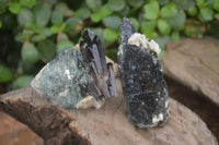 Natural Aegirine With Black Schorl Specimens x 12 From Zomba, Malawi