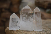 Polished Clear Quartz Crystals x 12 From Madagascar