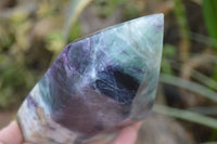 Polished Watermelon Fluorite Standing Free Forms x 2 From Uis, Namibia