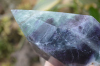 Polished Watermelon Fluorite Standing Free Forms x 2 From Uis, Namibia