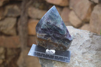 Polished Watermelon Fluorite Standing Free Forms x 2 From Uis, Namibia