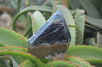 Polished Watermelon Fluorite Standing Free Forms x 2 From Uis, Namibia