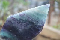 Polished Watermelon Fluorite Standing Free Forms x 2 From Uis, Namibia