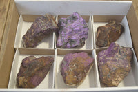 Natural Metallic Purpurite Cobbed Specimens x 6 From Namibia