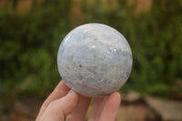 Polished Blue Calcite Spheres x 2 From Madagascar