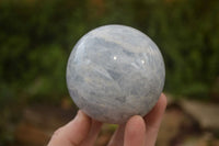 Polished Blue Calcite Spheres x 2 From Madagascar