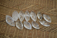 Polished Clear Quartz "Angel Tears" Pendant Pieces x 20 From Madagascar