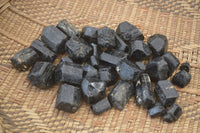 Natural Alluvial Schorl Black Tourmaline Crystals x 1 Kg Lot From Zimbabwe