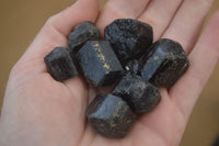 Natural Alluvial Schorl Black Tourmaline Crystals x 1 Kg Lot From Zimbabwe