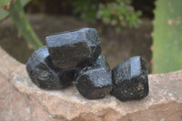 Natural Alluvial Schorl Black Tourmaline Crystals x 1 Kg Lot From Zimbabwe