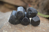 Natural Alluvial Schorl Black Tourmaline Crystals x 1 Kg Lot From Zimbabwe