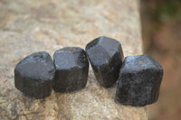 Natural Alluvial Schorl Black Tourmaline Crystals x 1 Kg Lot From Zimbabwe