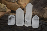 Polished Clear Quartz Crystals x 4 From Madagascar