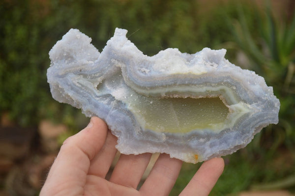 Natural Etched Blue Chalcedony Specimens x 3 From Nsanje, Malawi