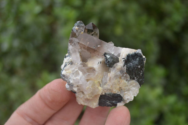 Natural Aegirine With Smokey Quartz Specimens x 35 From Malawi