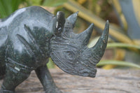 Polished Serpentine Rhino Carving x 1 From Zimbabwe