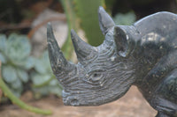 Polished Serpentine Rhino Carving x 1 From Zimbabwe